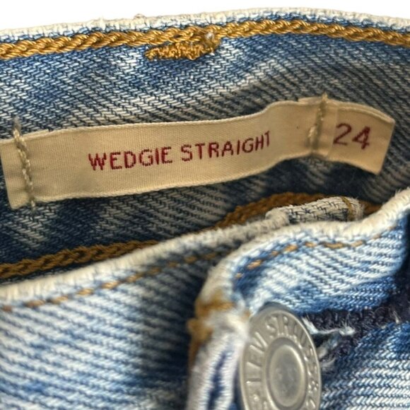 Levi's Wedgie Straight Authentically Yours Light Blue Wash Jeans Women's Size 24 - Picture 11 of 15